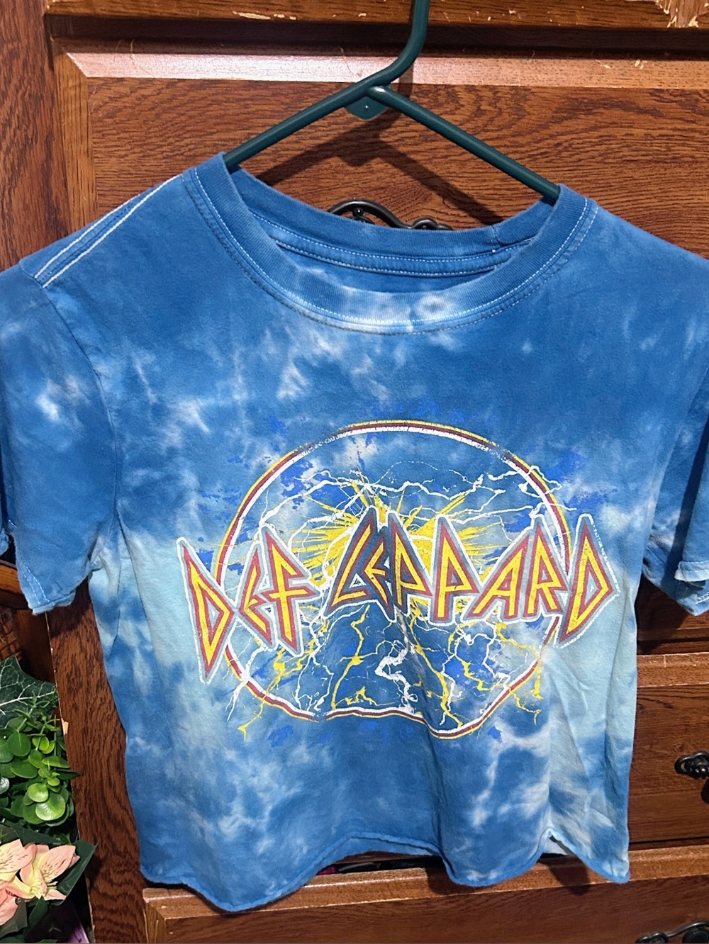 Def Leopard ' Blue Tie-Dye Graphic Tee